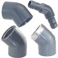 PVC Winkel 45 Grad, PVC-U Klebefitting, Winkel Gewinde, Winkel Schlauchtülle