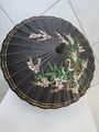 Asiatischer Sonnenschirm Bambus Reispapier handbemalt  Blume Vintage
