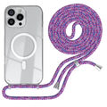MagSafe Handykette für Apple iPhone 16 Pro Max Hülle Kette Einhorn Lila Pink