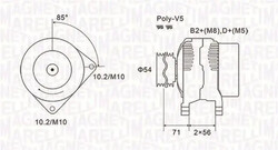 Lichtmaschine mit Riemenscheibe 063731833010 MAGNETI MARELLI für ALFA ROMEO OPEL