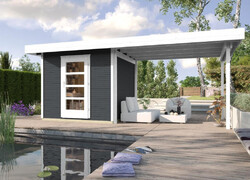 Weka Gartenhaus Designhaus wekaLine 172 B,Gr.1, anthrazit 500 x 210 cm