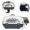 Transportbox für Katze Hund Hundetransportbox Kunststoff Tiertransportbox Grau
