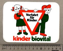 Aufkleber/Sticker Kinder Biovital Vorfahrt für Kinder