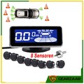 8 Sensoren LCD Einparkhilfe zum Nachrüsten Parkhilfe Rückfahrwarner PDC Schwarz
