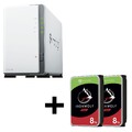 Synology DiskStation DS223J 2 Einschübe NAS-Server Leergehäue + 16TB (2x8TB)