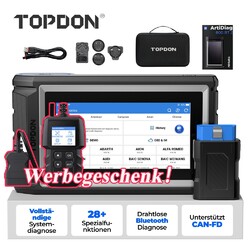 TOPDON Artidiag800 BT 2.0 KFZ OBD2 Diagnosegerät Deutsch ALLE SYSTEM Bluetooth⭐⭐⭐⭐⭐Wifi One-click Update✅CAN FD✅Active Test✅28+Reset