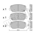 1x ORIGINAL® Metelli 22-0997-0 Bremsbelagsatz, Scheibenbremse Vorne, inkl.