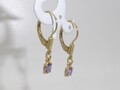 333 Gold 8K Gelbgold 1Paar Ohrhänger Amethyst Ohrringe 9128