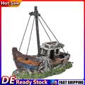 Künstliches Piratenschiff, Aquarium-Ornamente, Kunstharz, Boot, Aquarium, Landsc