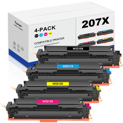 4x XXL Toner Set für HP 207A 207X Color LaserJet Pro MFP M283fdw M283fdn M255dw