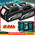 2X Für Makita BL1860 18V 12Ah Li-Ion Akku original BL1850 BL1830/dual Ladegerät