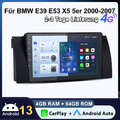 4+64G Carplay Android 13 Für BMW E39 E53 X5 5er Autoradio GPS NAVI SWC RDS DAB+