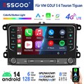 Autoradio Android 14 6+128G Carplay GPS DSP 4G Für VW GOLF 5 6 Touran Caddy Polo