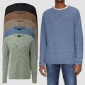 Herren Pullover Q/S by s.Oliver Rundhals-Ausschnitt langarm Struktur-Strick 