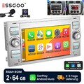 2+64G Carplay Android 14 Autoradio Navi +KAM Für Ford Focus C S Max Transit Kuga