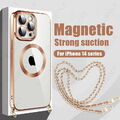 iPhone 14 13 12 15 Pro Max Plus 11 Magsafe Handyhülle mit Band Magnet Case Cover