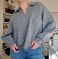 Grauer Strickpullover Pullover mit Polokragen Primark M NEU