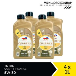 Total Quartz Ineo MC3 5W-30 VW ACEA C3 MB Opel Motoröl 4x1 Liter = 4 Liter