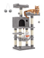 Katzenbaum Kratzbaum XXL Kletterbaum Katzen Sisal 143 cm Liegemulde FEANDREA