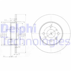 2X DELPHI BREMSSCHEIBEN HINTEN 264mm VOLL PASSEND FÜR OPEL ASTRA COMBO CORSA