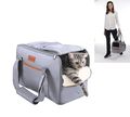 Tragbare Transportbox für Katzen und Hunde Haustier-Reisetasche Grau NEU