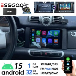 Für Smart Fortwo 451 2011-2015 32G Android 15 Autoradio GPS Navi DAB CAM Carplay