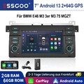 DAB+ Autoradio Für BMW E46 M3 2+64G Android 14 7" Apple CarPlay Mit GPS NAVI RDS