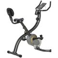 Heimtrainer 2-in-1 X-Bike Fahrradtrainer Trimmrad mit 1 Paar Spannseil Stahl