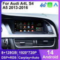 8.8" Android 14 Autoradio CarPlay 8+128GB GPS Navi Für Audi A4 A5 B8 2013-2016