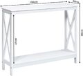 COSTWAY Konsolentisch, Beistelltisch, Flurtisch 100x30x80cm, Weiß, 2 Ebenen