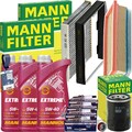 MANN INSPEKTIONSPAKET+MANNOL 5W-40 ÖL passend für FIAT DOBLO IDEA LANCIA 1.4