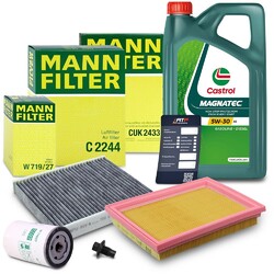 MANN-FILTER INSPEKTIONSPAKET+5L CASTROL MAGNATEC 5W-30 A5 FÜR FORD FUSION 1.6### AUCH FÜR FAHRZEUGE O H N E STOP-START FUNKTION ###
