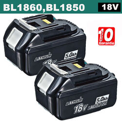 2er-Pack Akku für Makita BL1860B- 2er Set -18v 5.0Ah 197422-4 BL1850 BL1830 DH