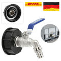 IBC Adapter 3/4"Mit Auslaufhahn Regenwasser Für 1000L S60X6 Container Tank Fass
