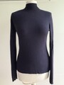 Esprit ~ Rippshirt Pullover Stehkragen Rollkragen Viskose S dunkelblau blau