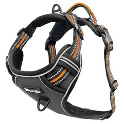 Hundegeschirr Kleine Hunde, Anti-Zug Brustgeschirr mit Tasche Reflektierend, XS