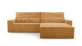 Ecksofa Cord mit Schlaffunktion und Bettkasten Couch für Wohnzimmer  DENVER Gelb