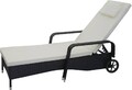 HW Gartenliege Poly-Rattan Carrara Alu-anthrazit beige Sonnenliege Poolliege
