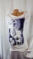 Damen Bluse Tunika Gr.L Weiß mit Druck Made In Italy Neu Mit Etikett Art 250826