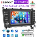Autoradio Android 14 Navi Carplay 2+64G DAB+ Für Mercedes C Klasse W203 CLC W209