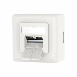 VCELINK Universal Netzwerkdose Cat6A, 2 x RJ45 Port Lan Dose, Datendose Aufputz