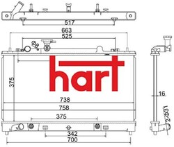 HART 644083 Kühler für Motorkühlung Motorkühler Autokühler Kühler 