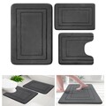 3-teilig Badematte Set Badteppich Badvorleger Teppich Duschmatte WC-Vorleger.