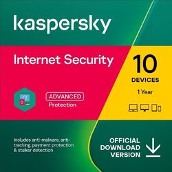 Kaspersky Internet Security 2024 10 Geräte 1 Jahr PC Mac Android E-Mail UK & EU