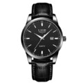 Lige Herrenuhr Edelstahl Herren Armbanduhr Lederarmband Männeruhr Business