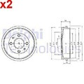 2X DELPHI Bremstrommel Für FIAT 500 C Brava Bravo I Sw LANCIA FORD 1680868