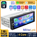 Android 14 Autoradio 6.86" 1 DIN 2+64G Apple Carplay GPS Navi WiFi RDS BT FM USB