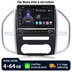 4+64G Carplay SWC 10.1”Android13 Autoradio Für Benz Vito W447 GPS Nav BT 4G WIFI