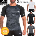 2X MEETYOO Herren Kompressionsshirt Funktions Shirt Laufshirt Fitness Sporttop