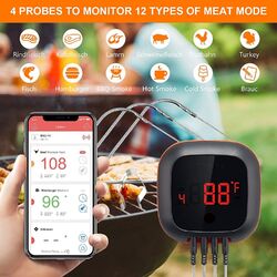 BBQ Grill Thermometer Digital Bluetooth Wiederaufladba Ofen Fleisch Küche Sonden